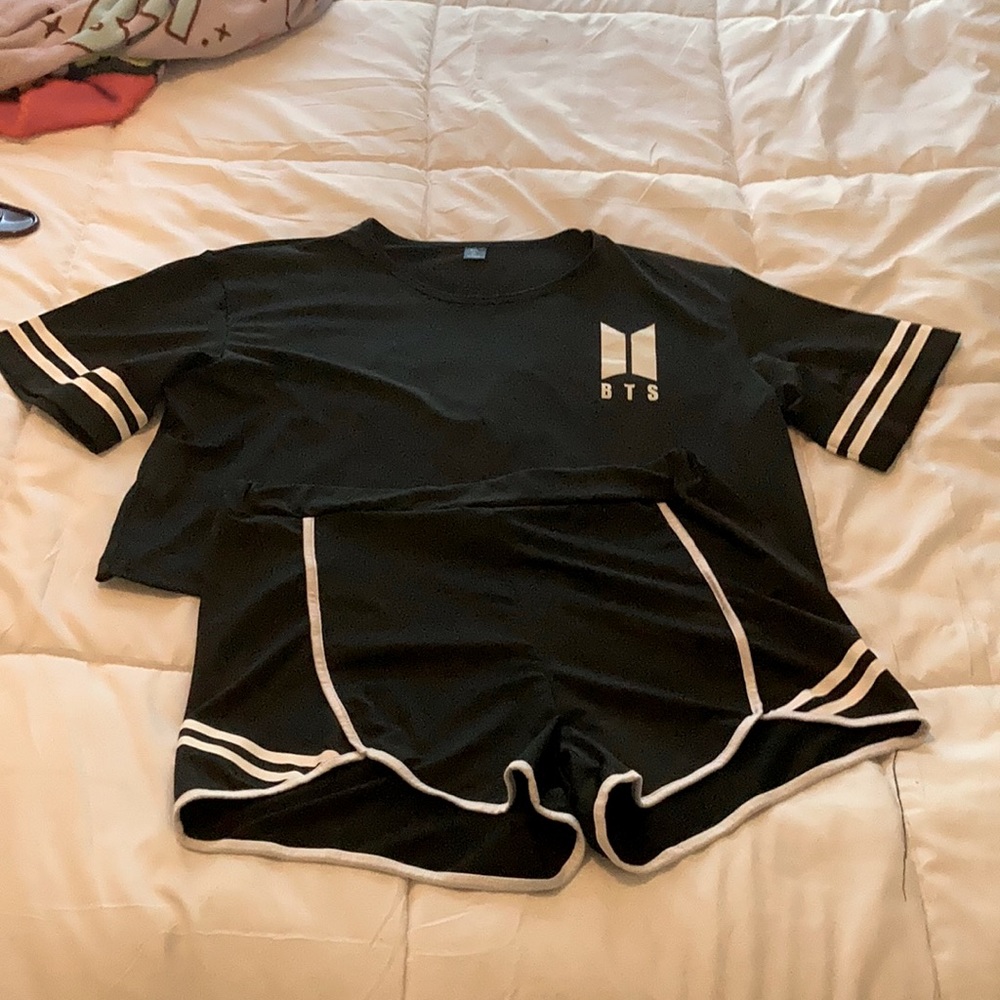 BTS crop top/shirt set